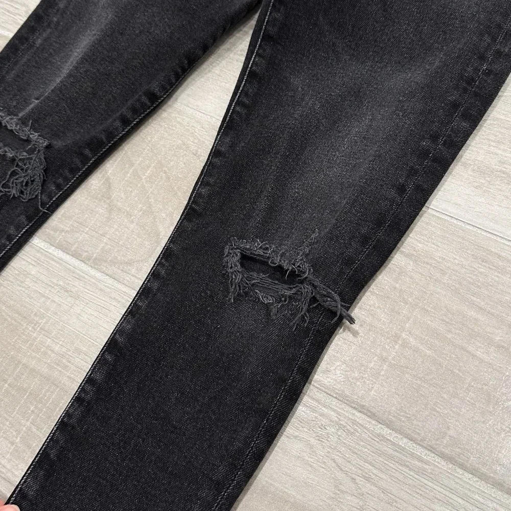 Agolde Sophie Mid-Rise Skinny Ankle Jeans in Trademark Washed Black Denim Sz 24